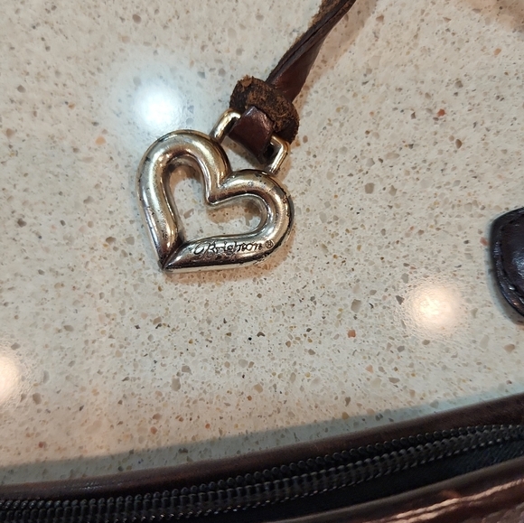 Brighton Corey Red Woven Straw Bag Purse Lined Leather Trim Heart - Picture 10 of 11